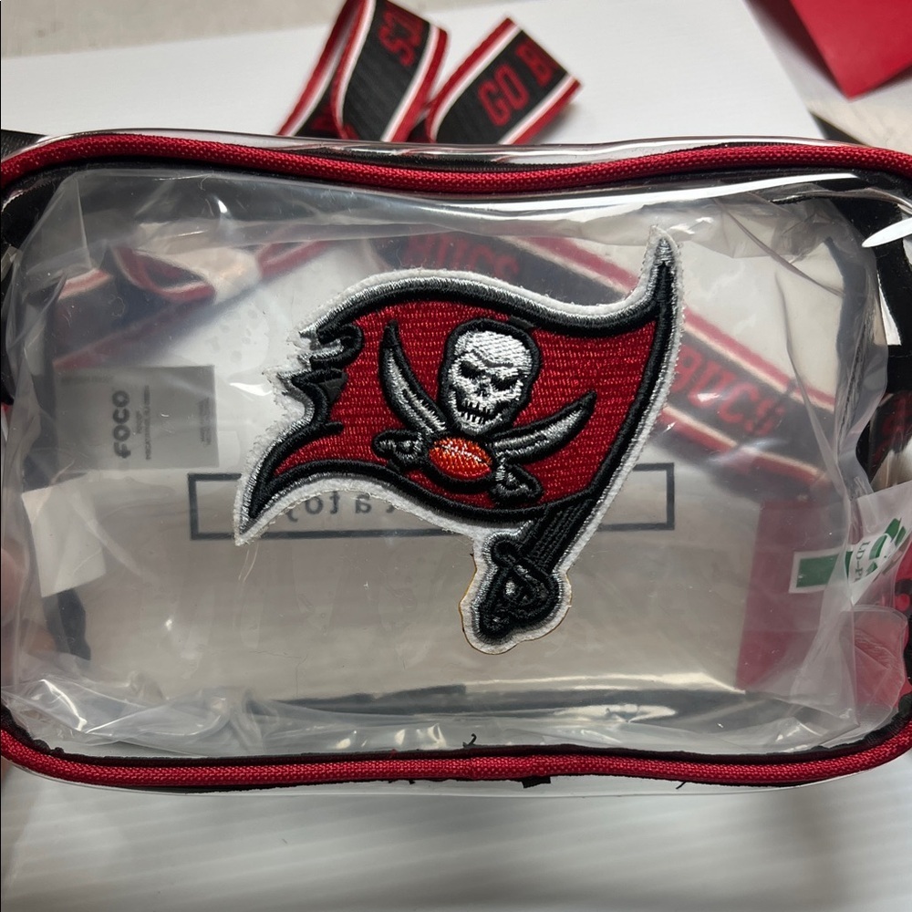 Tampa Bay Buccaneers Clear Belt Bag with Black and Red Accents - Picture 2 of 7